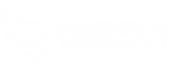 CHEEKY's full logo, white with transparent font