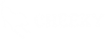 CHEEKY's full logo, white with transparent font
